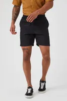 Men Linen-Blend Drawstring Shorts