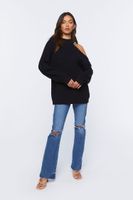 Women's Asymmetrical Open-Shoulder Sweater in Black Small