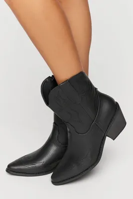 Women's Faux Leather Cowboy Ankle Boots