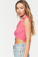 Women's Sleeveless Sweater-Knit Crop Top