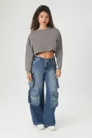 Women's Cropped French Terry Pullover Medium