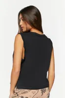 Women's V-Neck Sleeveless Top in Black Small