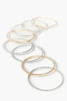 Women's Twisted Bangle Bracelet Set in Gold/Silver