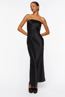 Women's Satin Strapless Maxi Dress