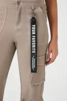 Women's Twill High-Rise Lanyard Joggers in Grey Medium