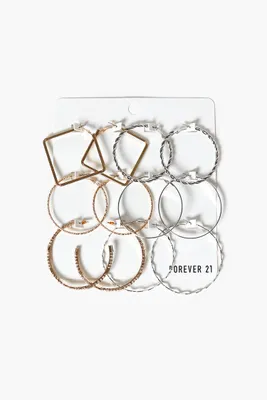 Women's Assorted Hoop Earring Set in Gold/Silver