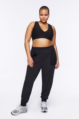 Women's High-Rise Joggers in Black, 1X