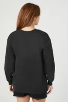 Women's Fleece Drop-Sleeve Pullover in Black Large