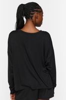 Women's Dolman-Sleeve Pajama Top in Black Small