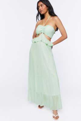 Women's Cutout Halter Maxi Dress