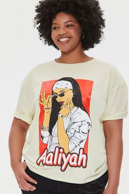 Women's Aaliyah Graphic T-Shirt in Cream, 0X