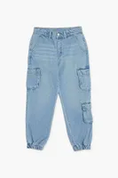 Girls Denim Cargo Joggers (Kids) Denim, 5/6