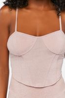 Women's Glitter Bustier Cami in Dusty Pink Medium