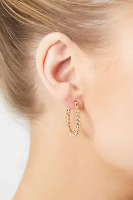 Women's Twisted Hoop Earrings in Gold