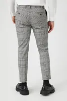 Men Slim-Fit Glen Plaid Pants in Grey, 29