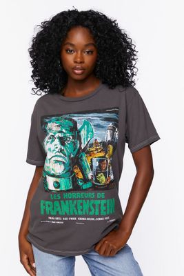 Women's Frankenstein Graphic T-Shirt in Charcoal, S/M
