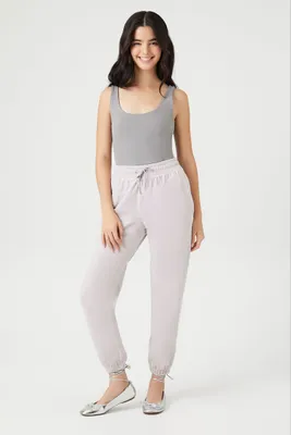 Women's Velour Drawstring Joggers in Wisteria Large