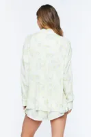 Women's Inverted Floral Print Shirt in Vanilla Small