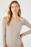 Women's Seamless Off-the-Shoulder Bodysuit in Goat Large