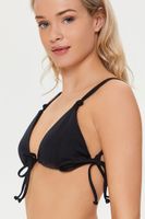 Women's String Triangle Bikini Top in Black, XL