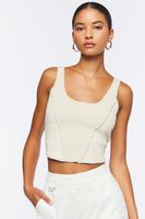 Women's Cropped Rib-Knit Tank Top in Sandshell Small