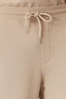 Men Ribbed-Trim Drawstring Sweatpants in Taupe Medium