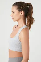 Women's Active Seamless Racerback Sports Bra in Heather Grey Large