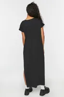 Women's V-Neck Short-Sleeve Maxi Dress