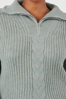 Women's Half-Zip Cable Knit Sweater