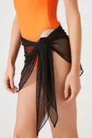 Women's Mesh Swim Cover-Up Sarong in Black