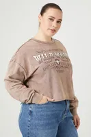 Women's Mineral Wash Rodeo Pullover in Brown, 0X