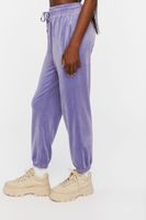 Women's Velour Drawstring Joggers in Purple, XL