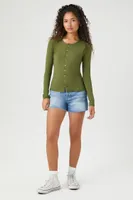 Women's Button-Front Long-Sleeve Top in Cypress Medium