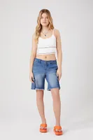 Women's Sweater-Knit Cropped Cami in White Medium