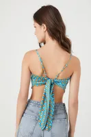 Women's Wavy Print Handkerchief Cami in Blue Medium