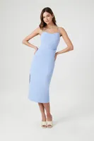 Women's Satin Cami Midi Dress in Blue Moon Medium