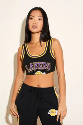 Women's Los Angeles Lakers Crop Top in Black Large