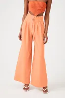 Women's Paperbag Wide-Leg Pants in Apricot Medium