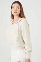 Women's Cropped Hooded Sweater Cream