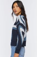 Women's Abstract Marble Print Sweater