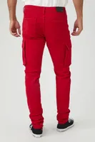 Men Cargo Skinny Jeans in Red, 32