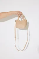 Women's Faux Leather Mini Crossbody Bag in Tan