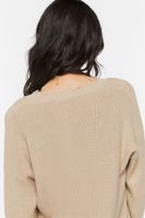 Women's Frayed Sharkbite Sweater Dress in Khaki Large