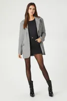 Women's Notched Single-Breasted Blazer in Grey Small