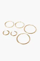 Women's Hoop Earring Set in Gold