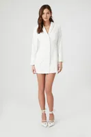 Women's Faux Pearl Mini Blazer Dress White