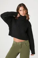 Women's Cropped Turtleneck Sweater