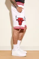 Men Unisex Chicago Bulls Basketball Shorts in White Medium