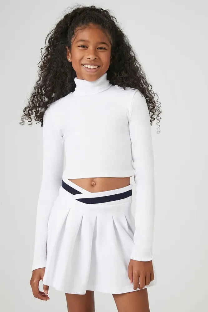 Girls Striped-Trim Skirt (Kids) in White, 13/14