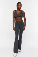 Women's Seamless Space Dye Twisted Sports Bra in Black Medium